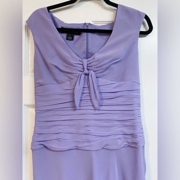 Y2K Mother of the Bride Silk Lavender Ruched Dress Prom Wedding Guest Homecoming - Picture 5 of 10